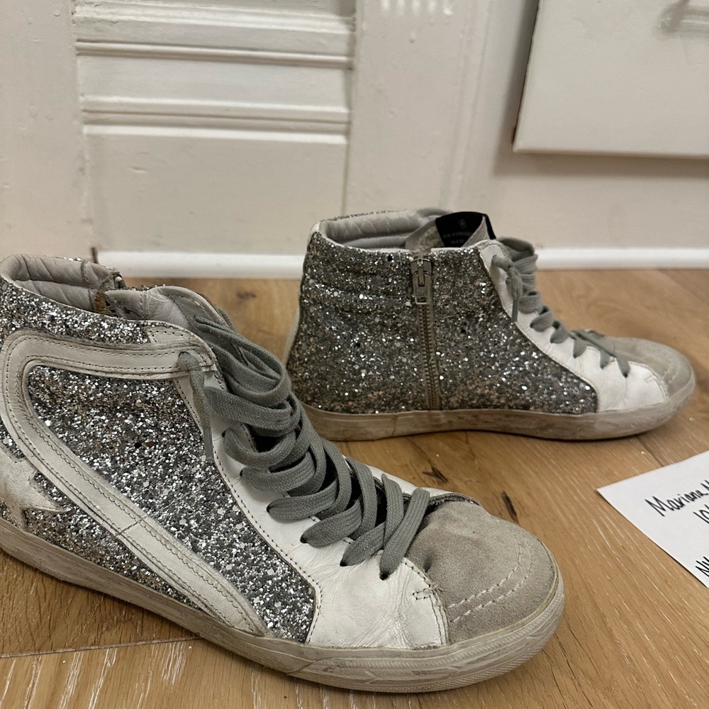 Golden Goose Women's Slide Glitter High Top Sneakers size EU40/US10 - Picture 8 of 11